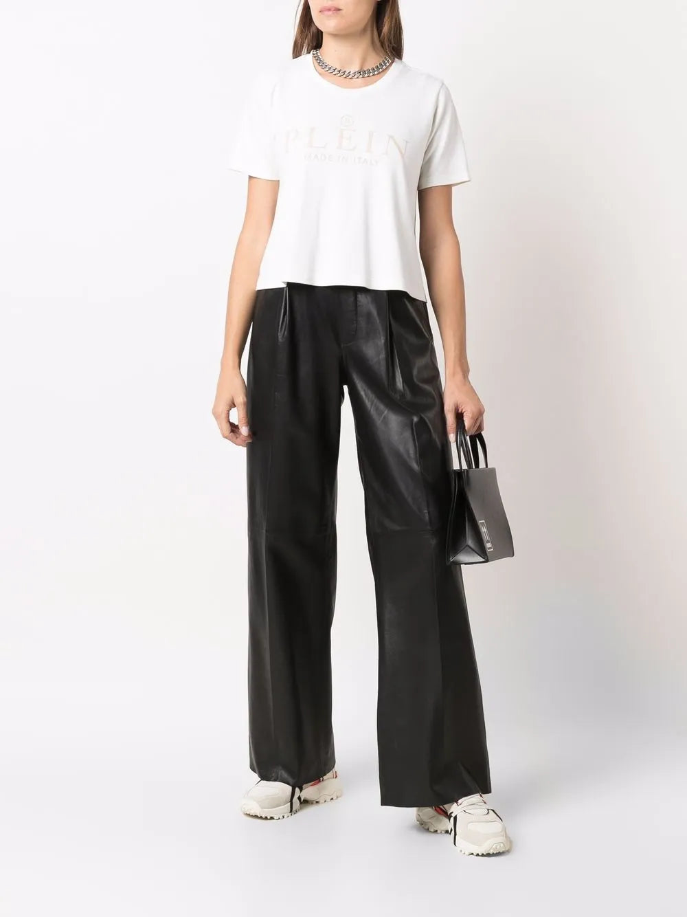 Iconic Plein Short-Sleeve Cropped T-Shirt