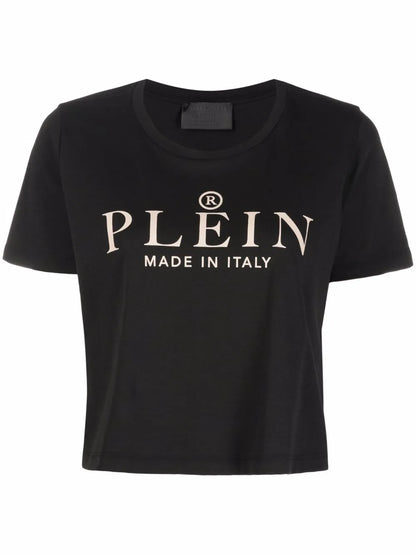 Iconic Plein Short-Sleeve Cropped T-Shirt