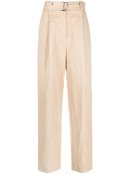 Belted Straight-Leg Trousers