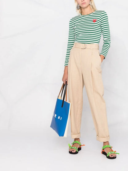Belted Straight-Leg Trousers
