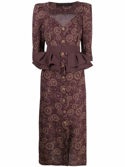 Logo-Print Ruffled Dress