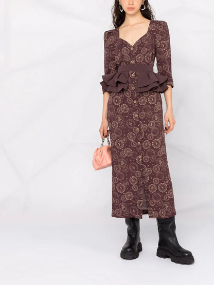 Logo-Print Ruffled Dress