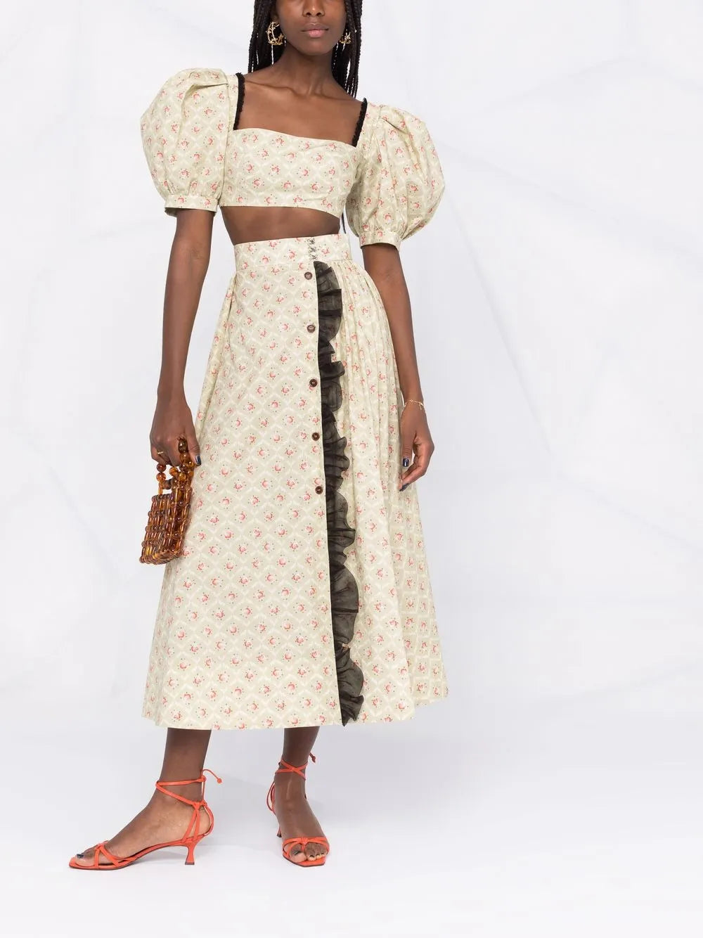 Floral-Print Maxi Skirt
