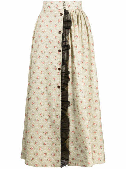 Floral-Print Maxi Skirt