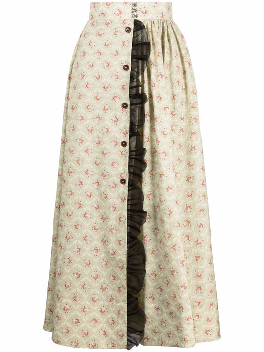 Floral-Print Maxi Skirt