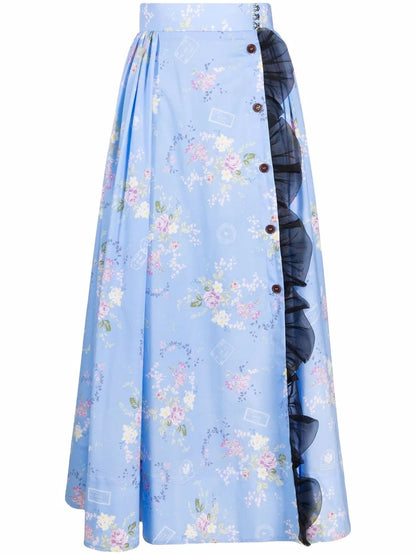 Floral-Print Maxi Skirt