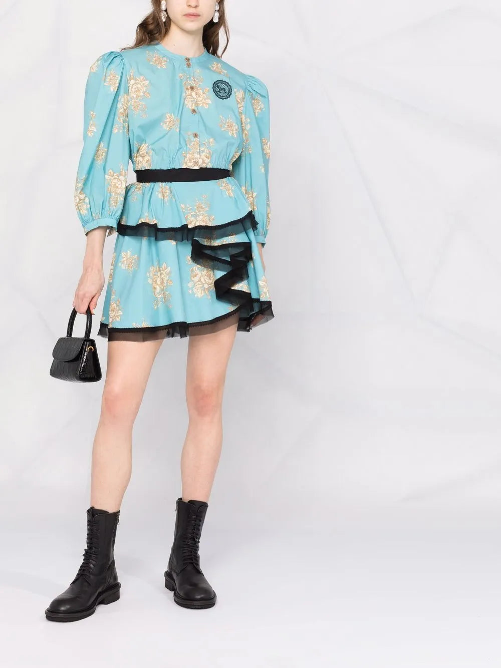 Floral-Print Button-Up Blouse