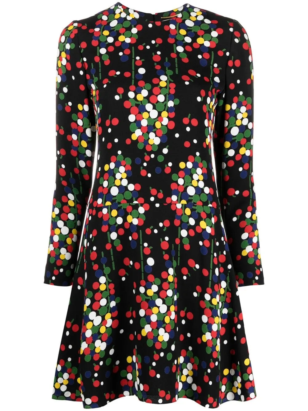 Long-Sleeve Polka-Dot Print Dress