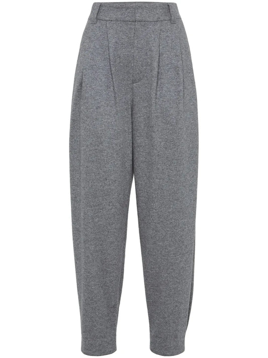 Tapered-Leg Cashmere Trousers