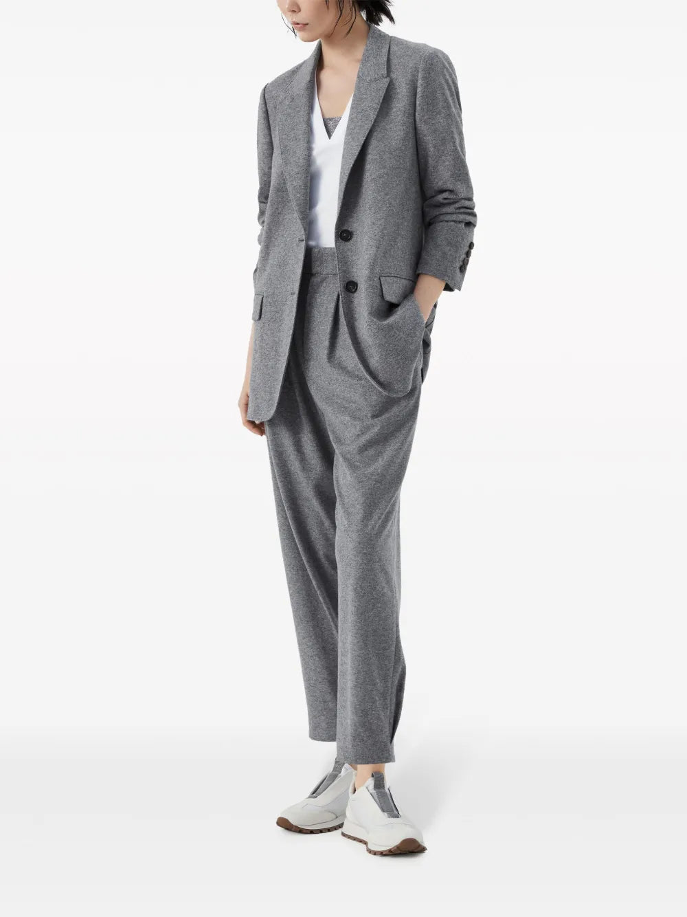 Tapered-Leg Cashmere Trousers