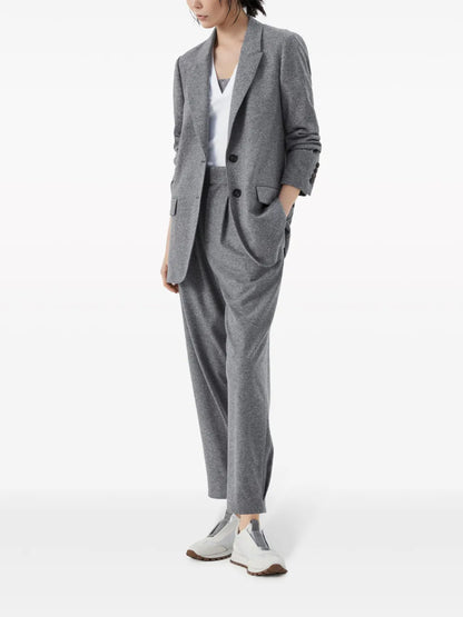 Tapered-Leg Cashmere Trousers