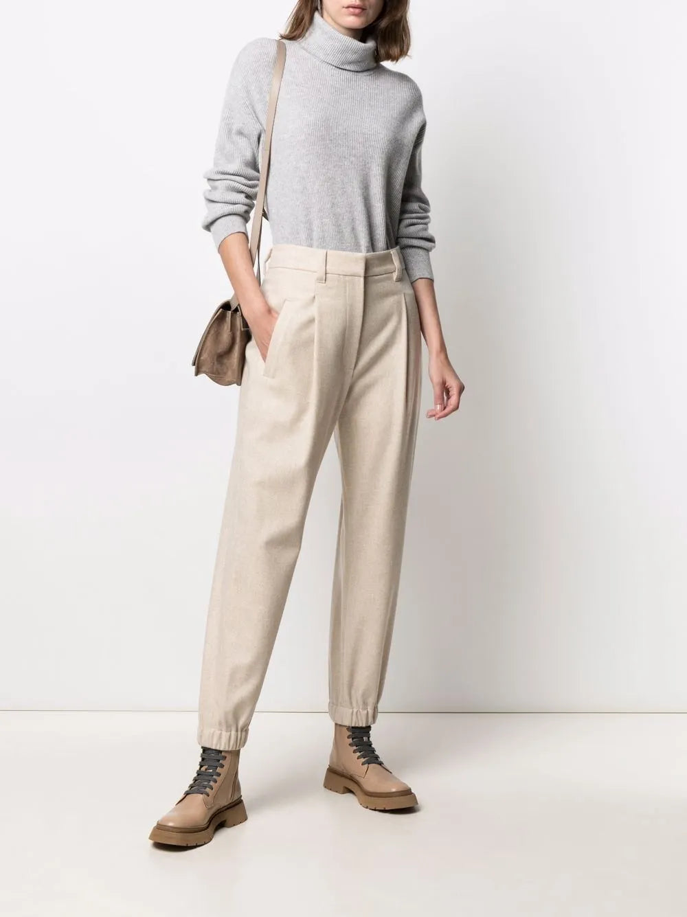 Ribbed-Knit Roll-Neck Jumper