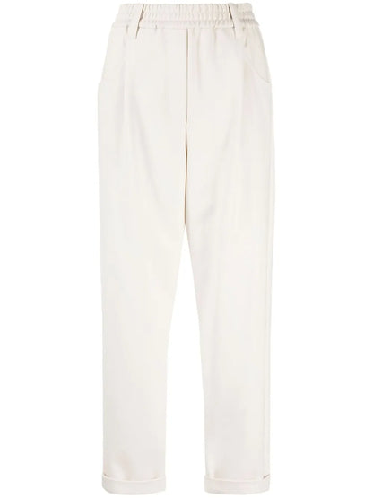 Cropped Straight-Leg Trousers