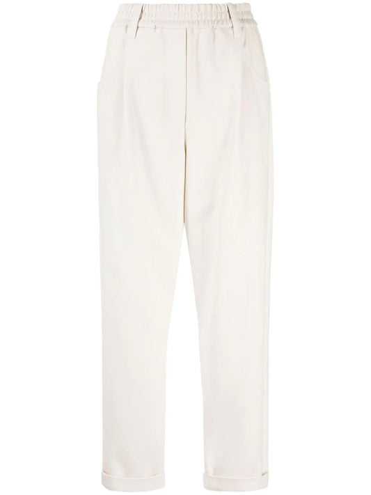 Cropped Straight-Leg Trousers