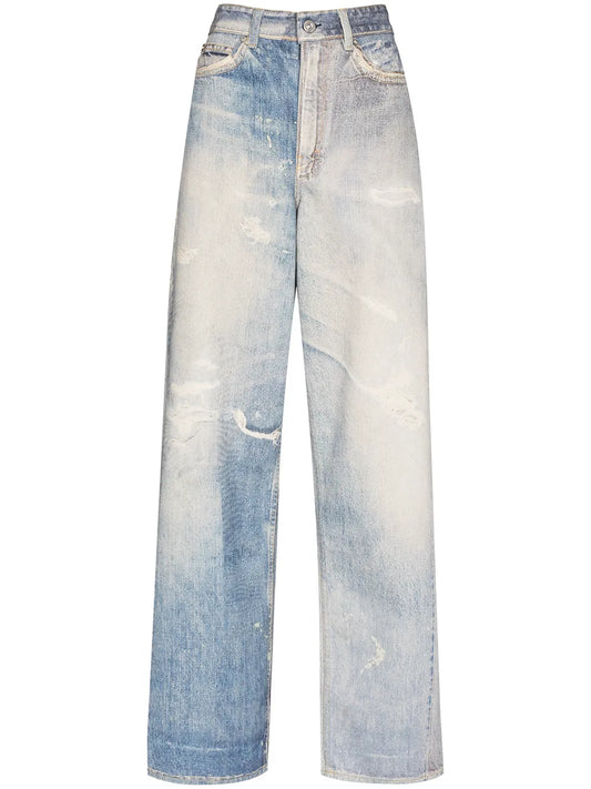 Distressed-Effect Boyfriend Jeans