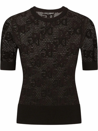 Dg-Logo Lace-Stitch Jumper