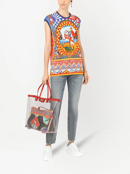 Graphic-Print Sleeveless T-Shirt