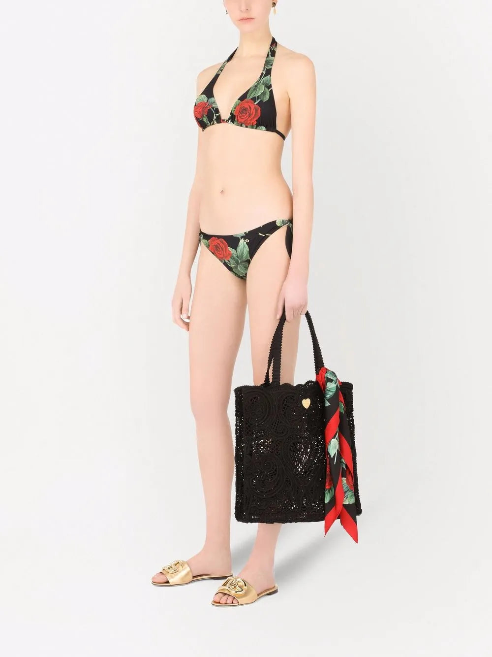 Rose-Print Bikini Bottoms