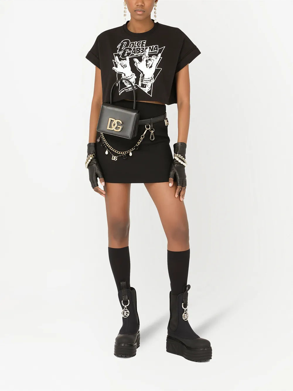 Logo-Appliqué Double Crepe Miniskirt