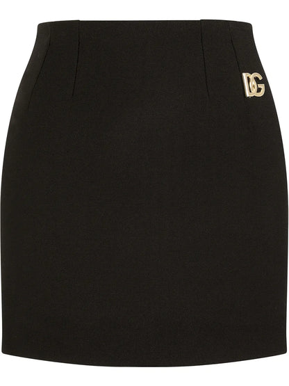 Logo-Appliqué Double Crepe Miniskirt