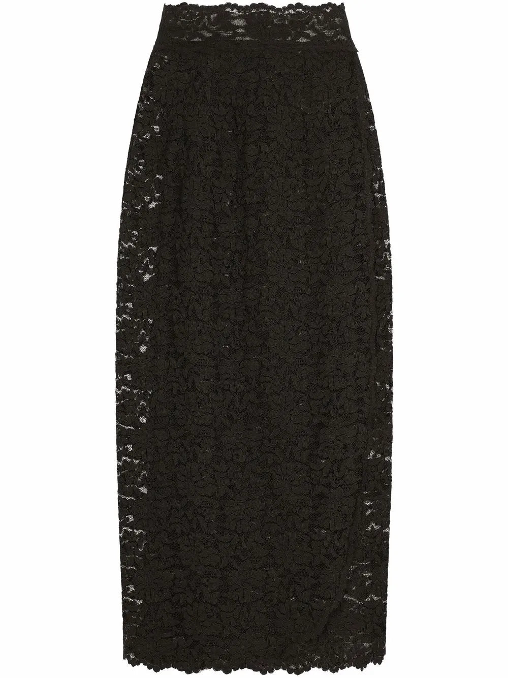 Floral-Lace Midi Skirt