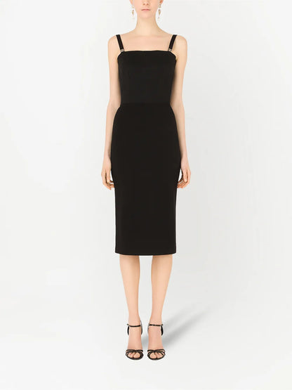 Logo-Appliqué Sleeveless Midi Dress