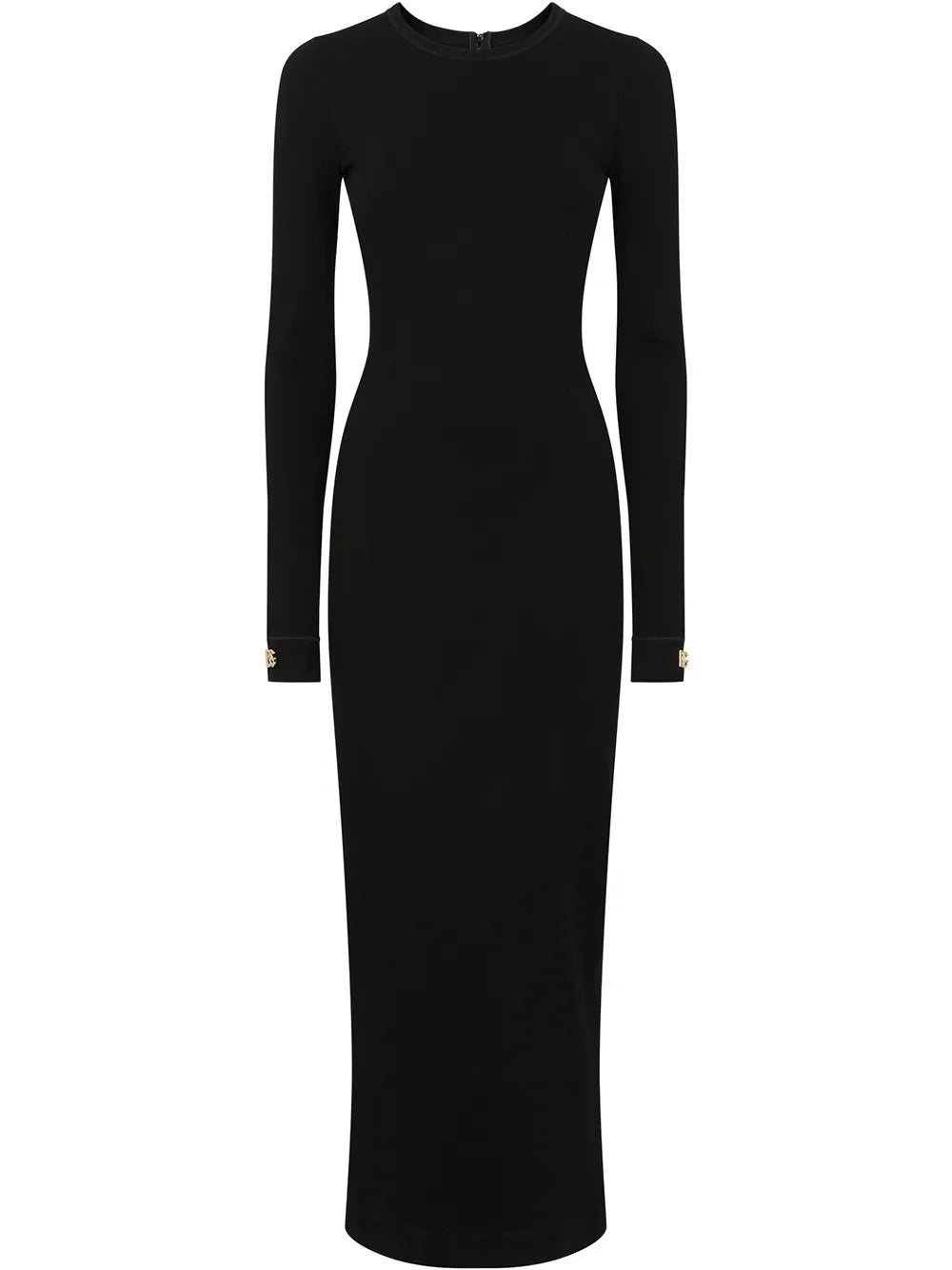 Logo-Appliqué Long-Sleeve Midi Dress