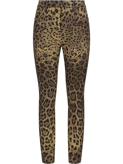 Leopard-Print Skinny Jeans