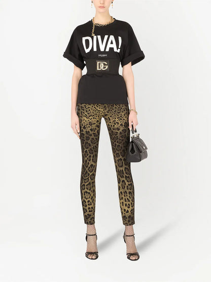 Leopard-Print Skinny Jeans