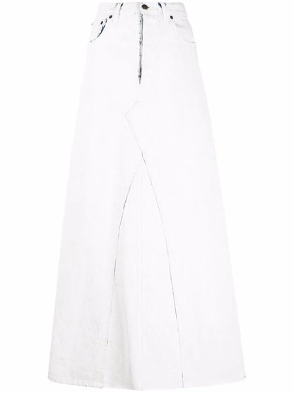 High-Waisted Denim Maxi Skirt