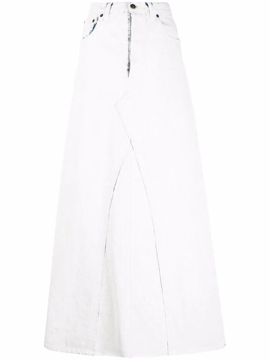 High-Waisted Denim Maxi Skirt