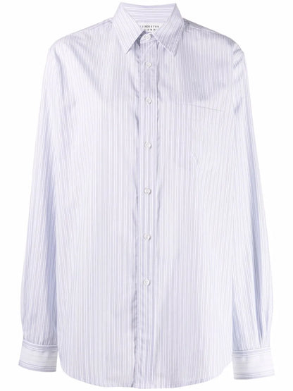 Stripe-Print Pointed-Collar Shirt