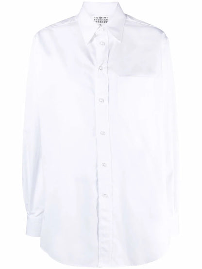 Long-Sleeve Plain Organic Cotton Shirt