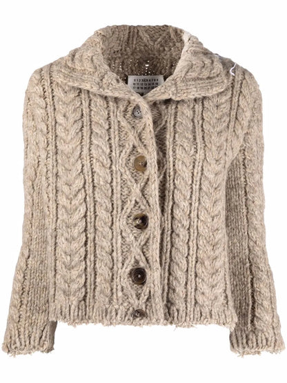 Chunky-Knit Wool Cardigan