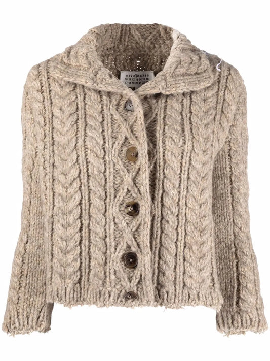 Chunky-Knit Wool Cardigan