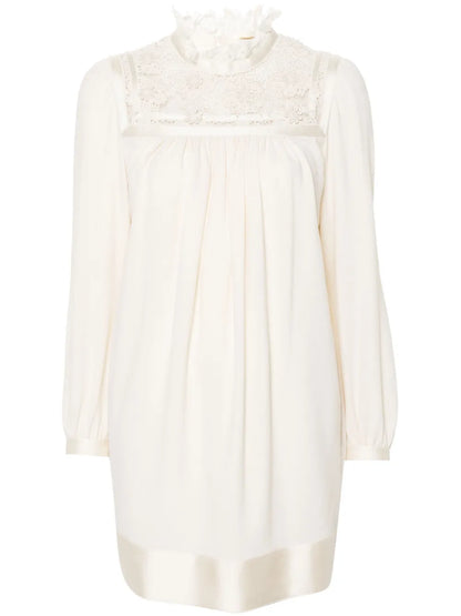 Guipure-Lace Panelling Mini Dress
