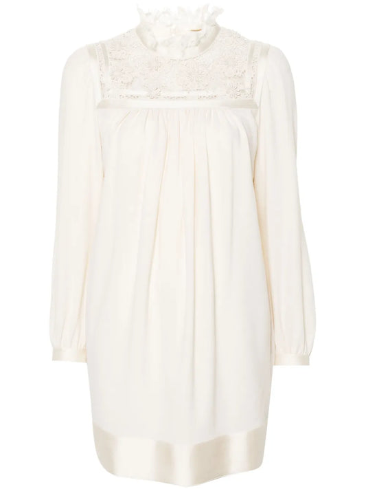 Guipure-Lace Panelling Mini Dress