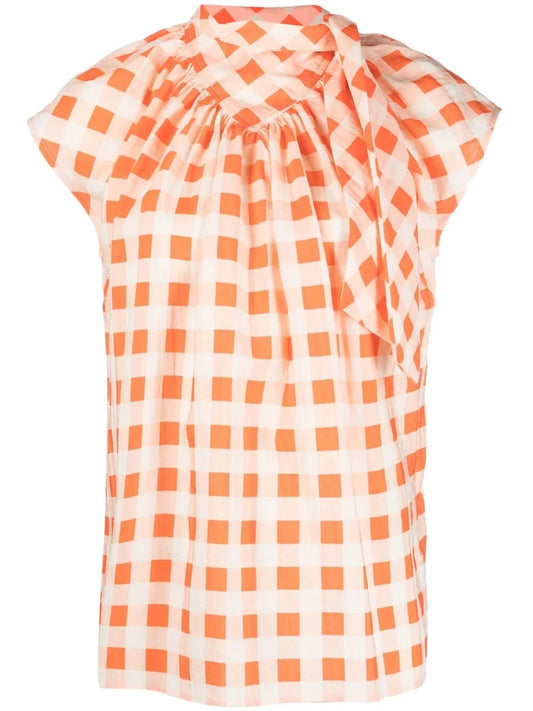 Geometric-Print Blouse