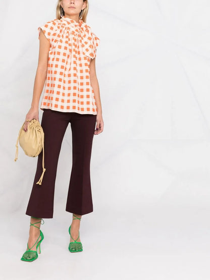 Geometric-Print Blouse