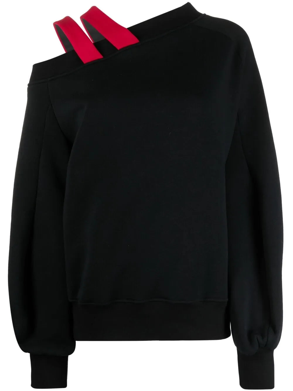 Strap-Detail One-Shoulder Sweatshirt