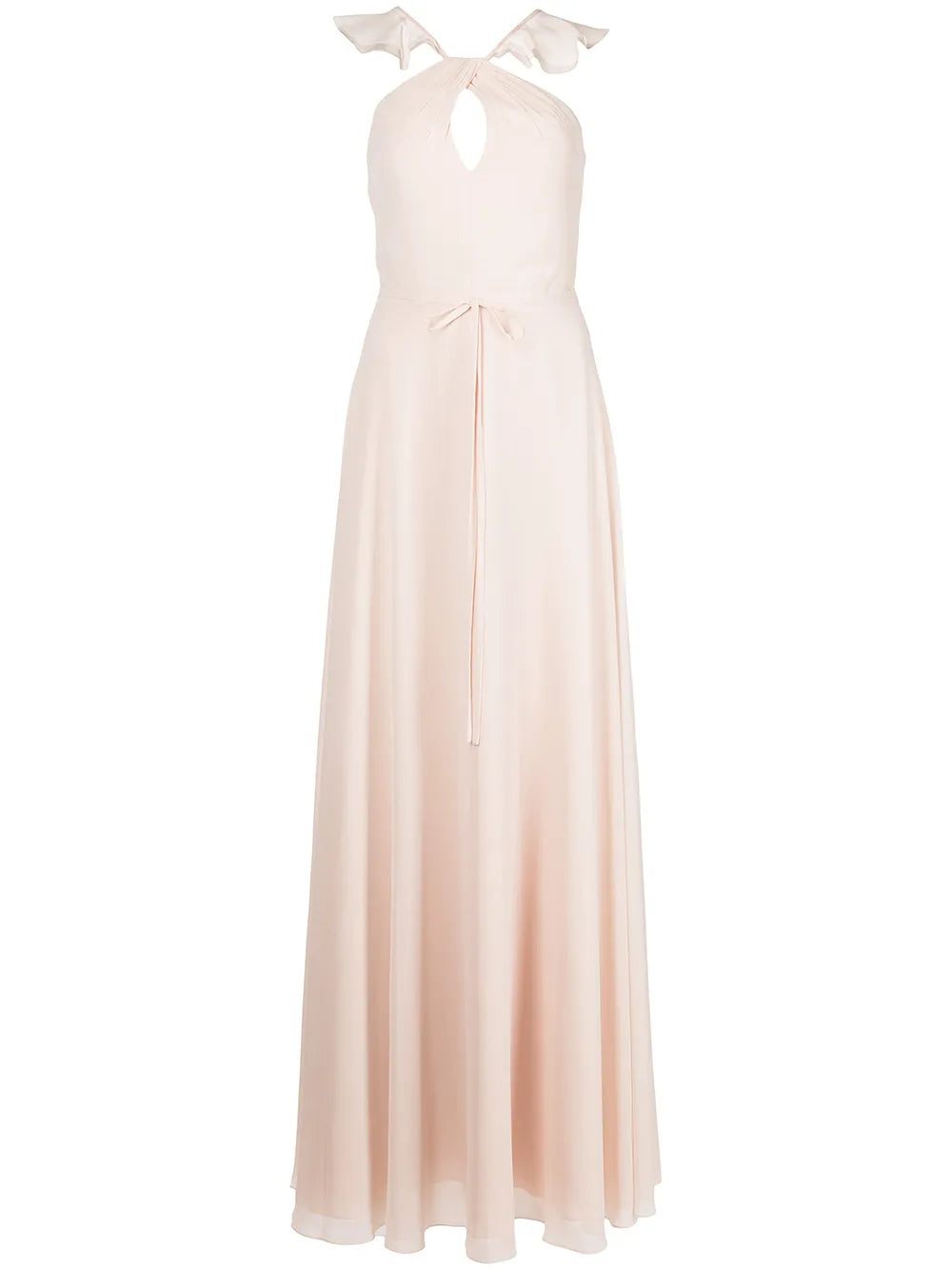 Ruffle Halter-Neck Gown