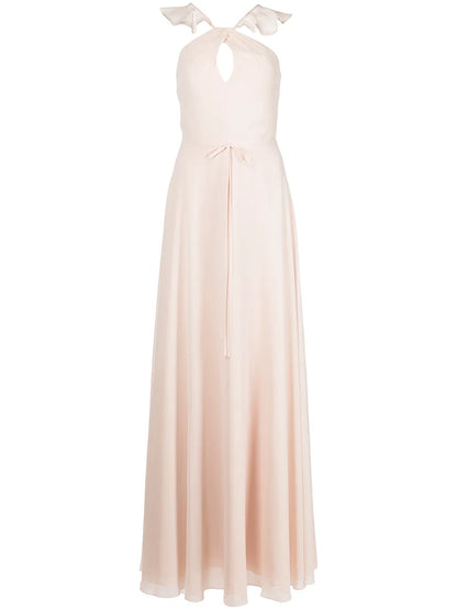 Ruffle Halter-Neck Gown