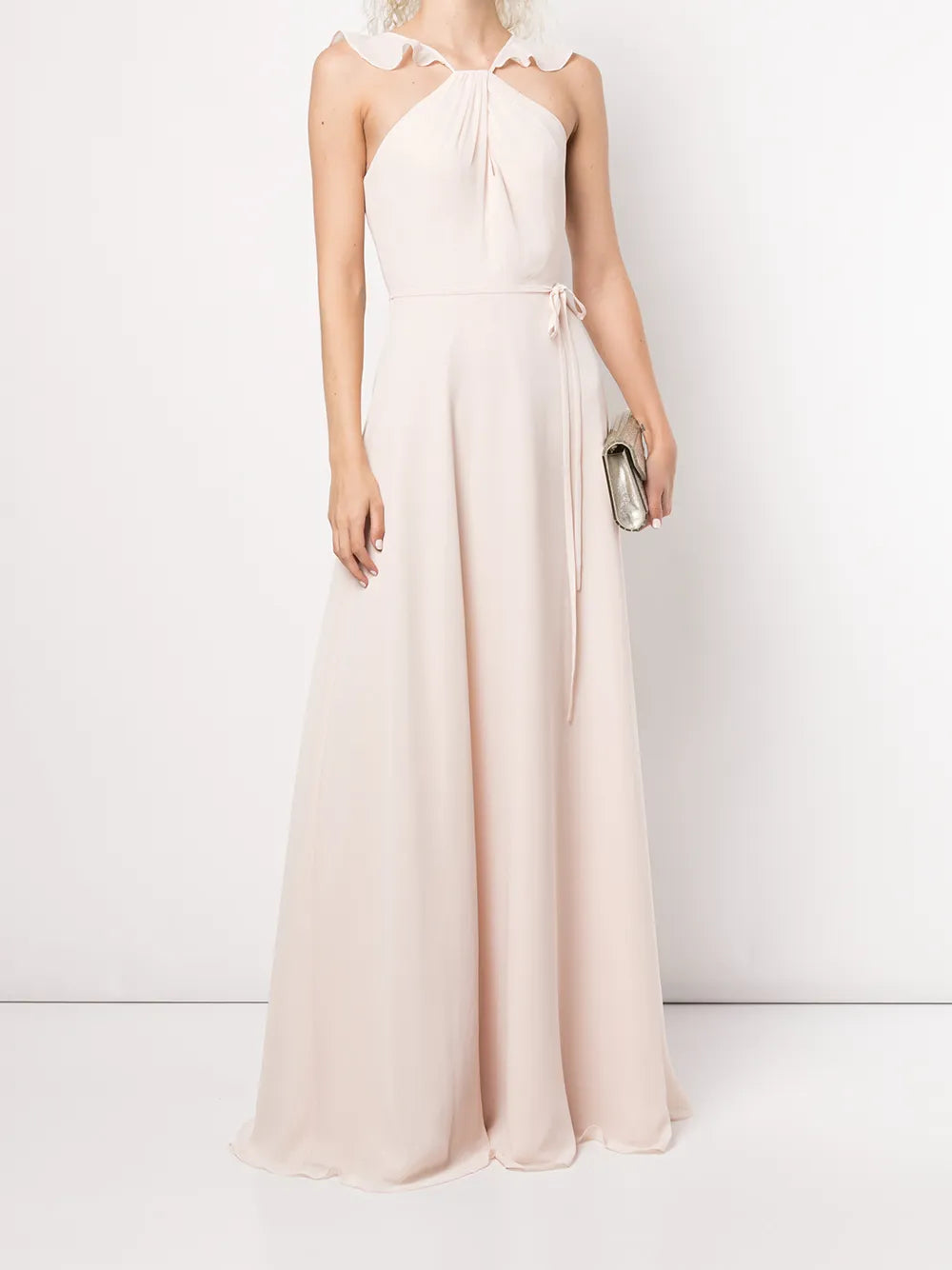 Ruffle Halter-Neck Gown