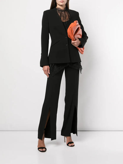 Crepe Straight-Leg Trousers