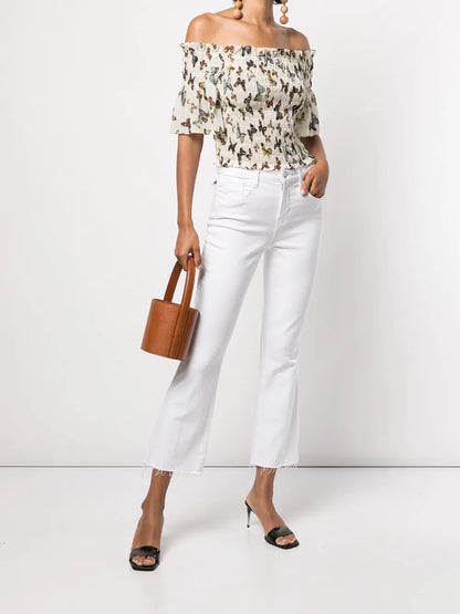 High-Waisted Cropped Jeans