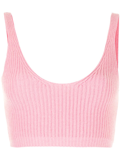 Reese Ribbed-Knit Cropped Vest