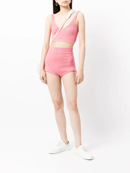 Mimie High-Waisted Cashmere Shorts