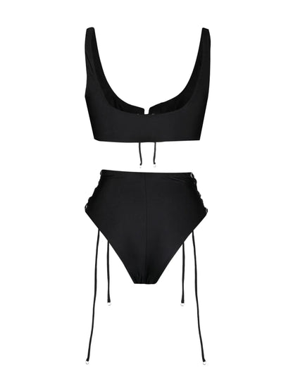 Lattice-Strap Bikini Set
