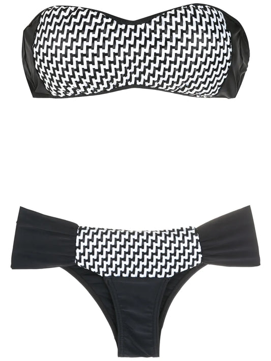 Ruched Print Bikini Set