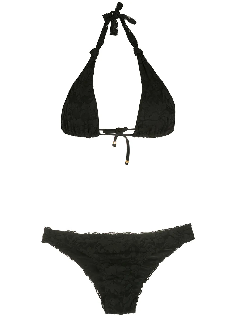 Textured Triangle Bikini Set